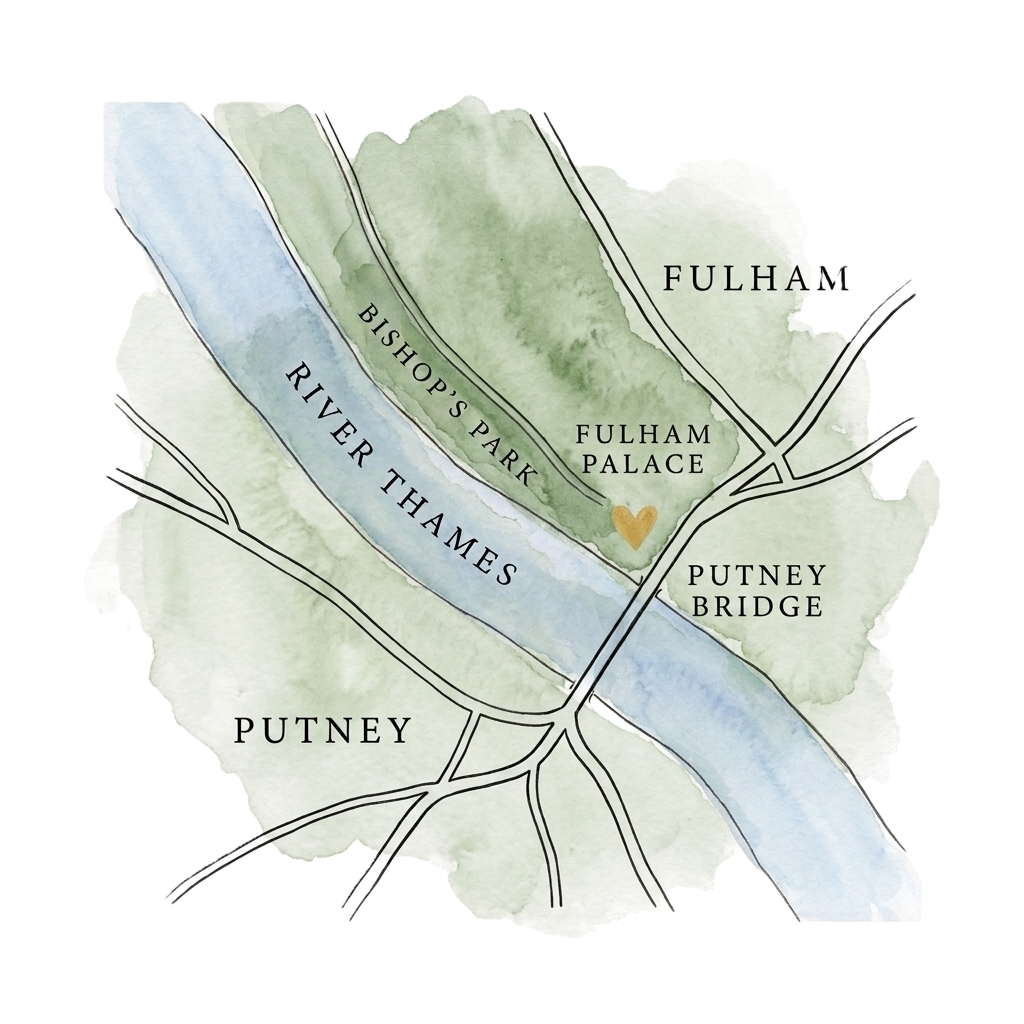 Map showing Fulham Palace